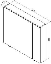 Aquanet Зеркальный шкаф Алвита New 100 серый матовый – фотография-7